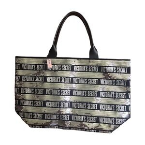 Victoria's Secret Shimmering Black and Silver Tote
